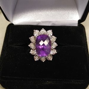 Fashion Purple Amethyst Sterling Silver Ring